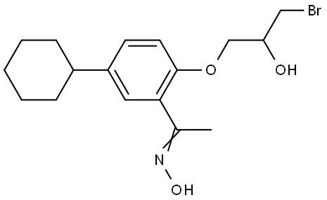 1-(2-(3-BROMO-2-HYDROXYPROPOXY)-5-CYCLOHEXYLPHENYL)ETHANONE OXIME Struktur