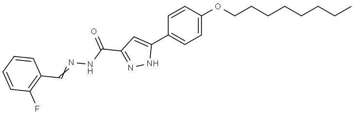 N'-(2-FLUOROBENZYLIDENE)-3-(4-(OCTYLOXY)PHENYL)-1H-PYRAZOLE-5-CARBOHYDRAZIDE Struktur