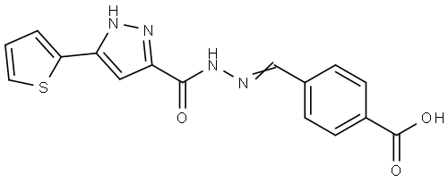 4-(2-((3-(2-THIENYL)-1H-PYRAZOL-5-YL)CARBONYL)CARBOHYDRAZONOYL)BENZOIC ACID Struktur