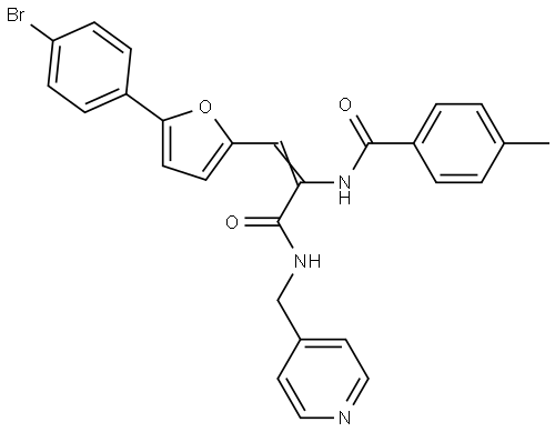 N(2(5-(4-BR-PH)2-FURYL)-1-(((4-PYRIDINYL-ME)AMINO)CARBONYL)VINYL)-4-ME-BENZAMIDE Struktur