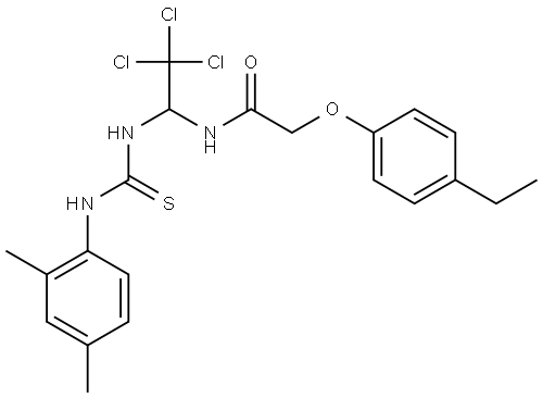 2-(4-ETHYLPHENOXY)-N-(2,2,2-TRICHLORO-1-{[(2,4-DIMETHYLANILINO)CARBOTHIOYL]AMINO}ETHYL)ACETAMIDE Struktur