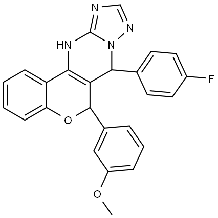 7-(4-FLUOROPHENYL)-6-(3-METHOXYPHENYL)-7,12-DIHYDRO-6H-CHROMENO[4,3-D][1,2,4]TRIAZOLO[1,5-A]PYRIMIDINE Struktur