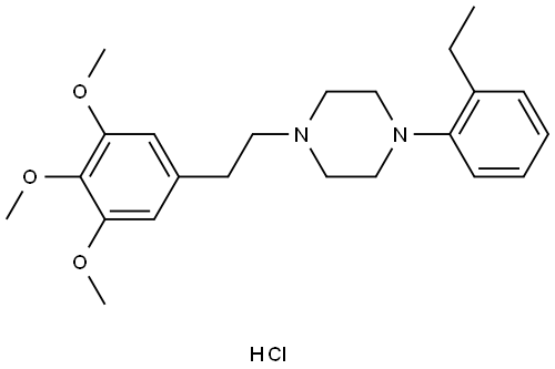 1-(2-ETHYLPHENYL)-4-(2-(3,4,5-TRIMETHOXYPHENYL)ETHYL)PIPERAZIN-4-IUM CHLORIDE Struktur