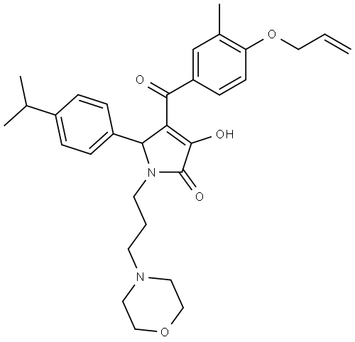 4-[4-(ALLYLOXY)-3-METHYLBENZOYL]-3-HYDROXY-5-(4-ISOPROPYLPHENYL)-1-[3-(4-MORPHOLINYL)PROPYL]-1,5-DIHYDRO-2H-PYRROL-2-ONE Struktur