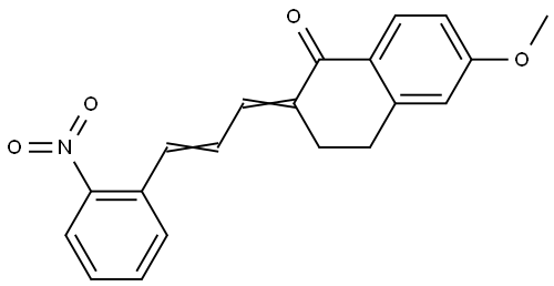 6-METHOXY-2-(3-(2-NITROPHENYL)-2-PROPENYLIDENE)-3,4-DIHYDRO-1(2H)-NAPHTHALENONE Struktur