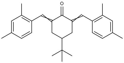 4-TERT-BUTYL-2,6-BIS(2,4-DIMETHYLBENZYLIDENE)CYCLOHEXANONE Struktur