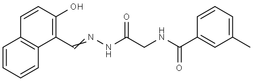 N-(2-(2-((2-HO-1-NAPHTHYL)METHYLENE)HYDRAZINO)-2-OXOETHYL)-3-METHYLBENZAMIDE Struktur