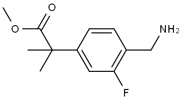 methyl 2-(4-(aminomethyl)-3-fluorophenyl)-2-methylpropanoate Struktur