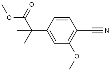 methyl 2-(4-cyano-3-methoxyphenyl)-2-methylpropanoate Struktur