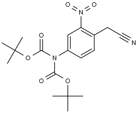 Imidodicarbonic acid, 2-[4-(cyanomethyl)-3-nitrophenyl]-, 1,3-bis(1,1-dimethylethyl) ester Struktur