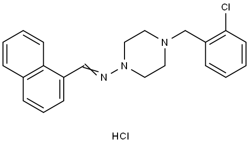 4-(2-CHLOROBENZYL)-N-(1-NAPHTHYLMETHYLENE)-1-PIPERAZINAMINE HYDROCHLORIDE Struktur