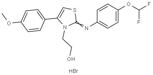 2(2-((4-(DI-F-MEO)PH)IMINO)-4-(4-METHOXYPHENYL)-1,3-THIAZOL-3(2H)-YL)ETHANOL HBR Struktur