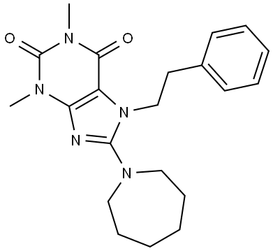 8-(1-AZEPANYL)-1,3-DIMETHYL-7-(2-PHENYLETHYL)-3,7-DIHYDRO-1H-PURINE-2,6-DIONE Struktur