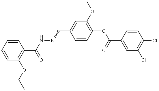 4-(2-(2-ETHOXYBENZOYL)CARBOHYDRAZONOYL)-2-METHOXYPHENYL 3,4-DICHLOROBENZOATE Struktur