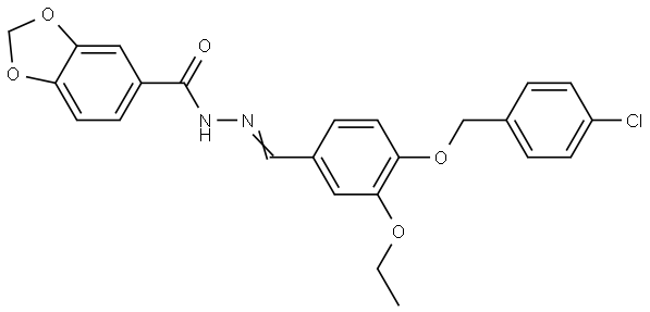 N'-(4-((4-CL-BENZYL)OXY)-3-ETHOXYBENZYLIDENE)-1,3-BENZODIOXOLE-5-CARBOHYDRAZIDE Struktur