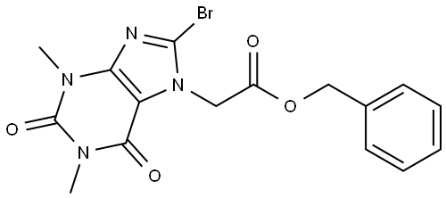 BENZYL (8-BROMO-1,3-DIMETHYL-2,6-DIOXO-1,2,3,6-TETRAHYDRO-7H-PURIN-7-YL)ACETATE Struktur