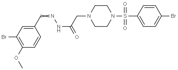 N'-(3-BR-4-MEO-BENZYLIDENE)2-(4-((4-BR-PH)SULFONYL)-1-PIPERAZINYL)ACETOHYDRAZIDE Struktur