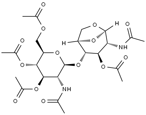 β-D-Glucopyranose, 2-(acetylamino)-1,6-anhydro-2-deoxy-4-O-[3,4,6-tri-O-acetyl-2-(acetylamino)-2-deoxy-β-D-glucopyranosyl]-, 3-acetate