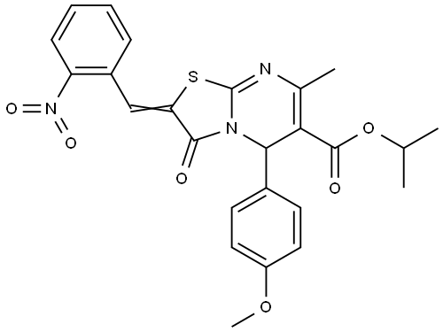 ISOPROPYL (2E)-5-(4-METHOXYPHENYL)-7-METHYL-2-(2-NITROBENZYLIDENE)-3-OXO-2,3-DIHYDRO-5H-[1,3]THIAZOLO[3,2-A]PYRIMIDINE-6-CARBOXYLATE Struktur