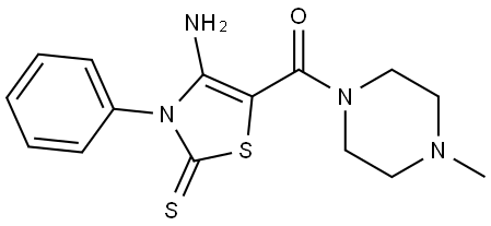 4-AMINO-5-((4-METHYL-1-PIPERAZINYL)CARBONYL)-3-PHENYL-1,3-THIAZOLE-2(3H)-THIONE Struktur