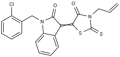 (3Z)-3-(3-ALLYL-4-OXO-2-THIOXO-1,3-THIAZOLIDIN-5-YLIDENE)-1-(2-CHLOROBENZYL)-1,3-DIHYDRO-2H-INDOL-2-ONE Struktur