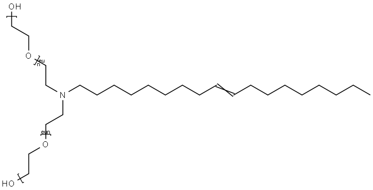 Poly(oxy-1,2-ethanediyl), .alpha.,.alpha.-(9-octadecenylimino)di-2,1-ethanediylbis.omega.-hydroxy- Struktur