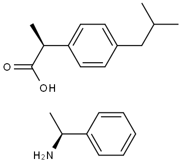 (2S)-2-(4-ISOBUTYLPHENYL)PROPANOIC ACID COMPOUND, (1S)-1-PHENYLETHANAMINE SALT Struktur