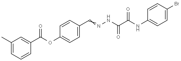 4-(2-((4-BROMOANILINO)(OXO)ACETYL)CARBOHYDRAZONOYL)PHENYL 3-METHYLBENZOATE Struktur