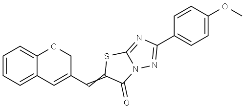 (5Z)-5-(2H-CHROMEN-3-YLMETHYLENE)-2-(4-METHOXYPHENYL)[1,3]THIAZOLO[3,2-B][1,2,4]TRIAZOL-6(5H)-ONE Struktur