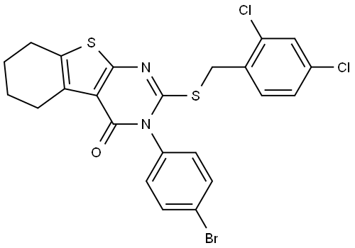 3-(4-BROMOPHENYL)-2-[(2,4-DICHLOROBENZYL)SULFANYL]-5,6,7,8-TETRAHYDRO[1]BENZOTHIENO[2,3-D]PYRIMIDIN-4(3H)-ONE Struktur