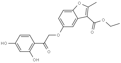 ET 5-(2-(2,4-DIHYDROXYPHENYL)-2-OXOETHOXY)-2-METHYL-1-BENZOFURAN-3-CARBOXYLATE Struktur