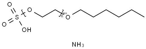 Polyethylene glycol hexyl ether sulfate, ammonium salt Struktur