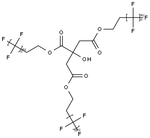 Poly(difluoromethylene), α-fluoro-ω-(2-hydroxyethyl)-, 2-hydroxy-1,2,3-propanetricarboxylate (3:1) Struktur