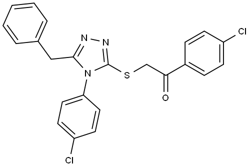 2-((5-BENZYL-4-(4-CL-PH)-4H-1,2,4-TRIAZOL-3-YL)THIO)-1-(4-CHLOROPHENYL)ETHANONE Struktur