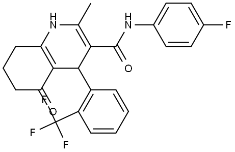 N-(4-FLUOROPHENYL)-2-METHYL-5-OXO-4-[2-(TRIFLUOROMETHYL)PHENYL]-1,4,5,6,7,8-HEXAHYDRO-3-QUINOLINECARBOXAMIDE Struktur