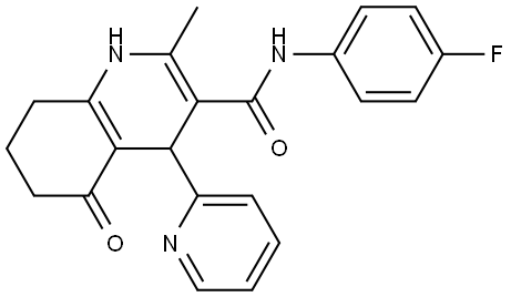 N-(4-FLUOROPHENYL)-2-METHYL-5-OXO-4-(2-PYRIDINYL)-1,4,5,6,7,8-HEXAHYDRO-3-QUINOLINECARBOXAMIDE Struktur