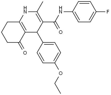 4-(4-ETHOXYPHENYL)-N-(4-FLUOROPHENYL)-2-METHYL-5-OXO-1,4,5,6,7,8-HEXAHYDRO-3-QUINOLINECARBOXAMIDE Struktur