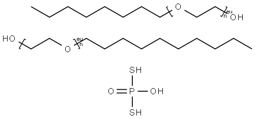 phosphorodithioic acid, mixed o,o-diesters with polyethylene glycol monodecyl ether and polyethylene glycol monooctyl ether Struktur