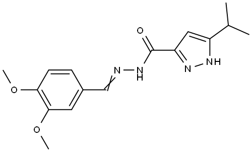 N'-(3,4-DIMETHOXYBENZYLIDENE)-3-ISOPROPYL-1H-PYRAZOLE-5-CARBOHYDRAZIDE Struktur