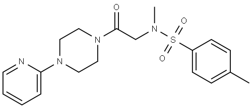 Benzenesulfonamide, N,4-dimethyl-N-[2-oxo-2-[4-(2-pyridinyl)-1-piperazinyl]ethyl]- Struktur