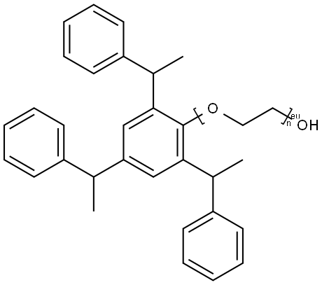 Poly(oxy-1,2-ethanediyl), .alpha.-2,4,6-tris(1-phenylethyl)phenyl-.omega.-hydroxy- Struktur