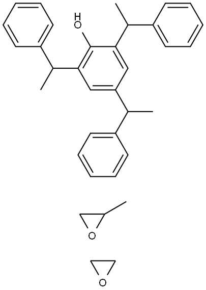 Oxirane, methyl-, polymer with oxirane, mono2,4,6-tris(1-phenylethyl)phenyl ether Struktur