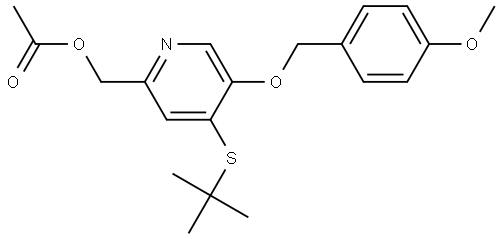 (4-(tert-butylthio)-5-((4-methoxybenzyl)oxy)pyridin-2-yl)methyl acetate Struktur