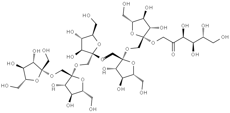 D-Fructose, O-β-D-fructofuranosyl-(2→1)-O-β-D-fructofuranosyl-(2→1)-O-β-D-fructofuranosyl-(2→1)-O-β-D-fructofuranosyl-(2→1)-O-β-D-fructofuranosyl-(2→1)- Struktur