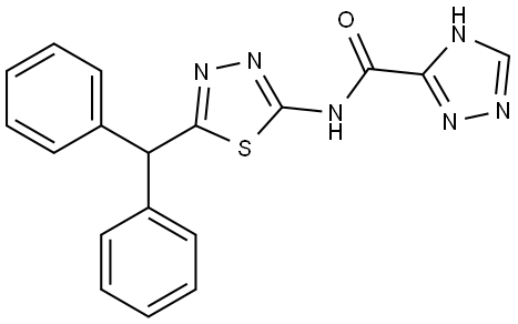 1H-1,2,4-Triazole-5-carboxamide, N-[5-(diphenylmethyl)-1,3,4-thiadiazol-2-yl]- Struktur