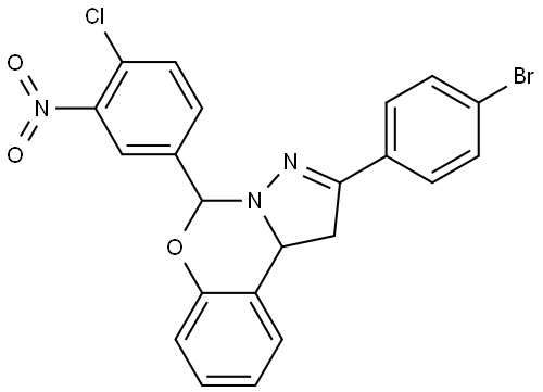 2-(4-BR-PH)-5-(4-CL-3-NITROPHENYL)-1,10B-DIHYDROPYRAZOLO(1,5-C)(1,3)BENZOXAZINE Struktur