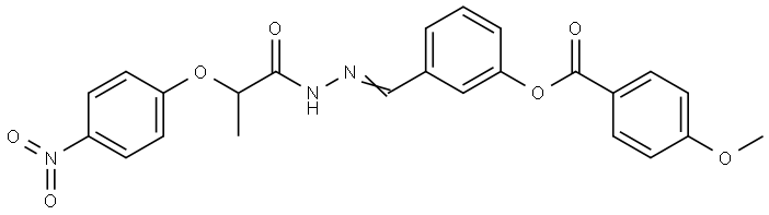 3-(2-(2-(4-NITROPHENOXY)PROPANOYL)CARBOHYDRAZONOYL)PHENYL 4-METHOXYBENZOATE Struktur