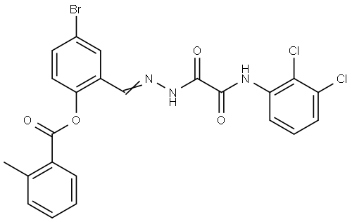 4-BR-2-(2-((2,3-DICHLOROANILINO)(OXO)AC)CARBOHYDRAZONOYL)PHENYL 2-METHYLBENZOATE Struktur