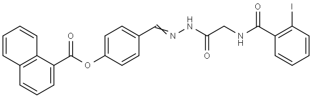 4-(2-(((2-IODOBENZOYL)AMINO)ACETYL)CARBOHYDRAZONOYL)PHENYL 1-NAPHTHOATE Struktur