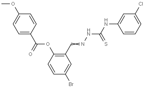 4-BR-2-(2-((3-CHLOROANILINO)CARBOTHIOYL)CARBOHYDRAZONOYL)PH 4-METHOXYBENZOATE Struktur